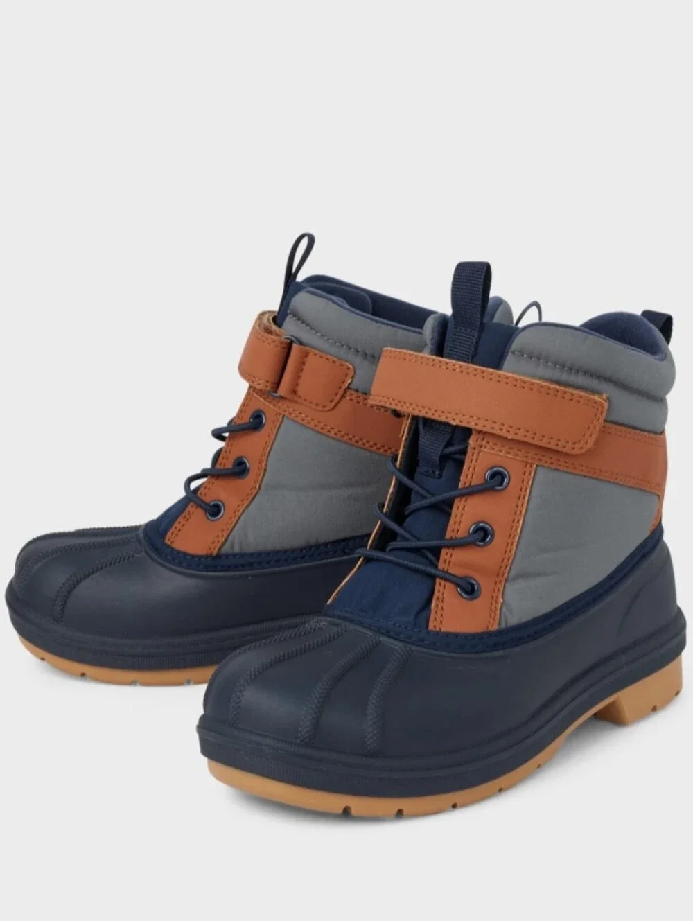 NWT Boy's The Children Place Snow Boots in Navy, Gray, and Brown